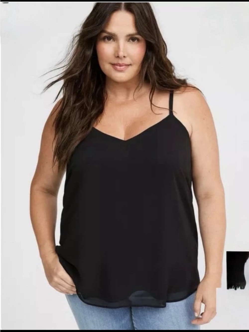 Women’s Torrid Deep Black Sophie Chiffon Swing Cami Top 3x NWT